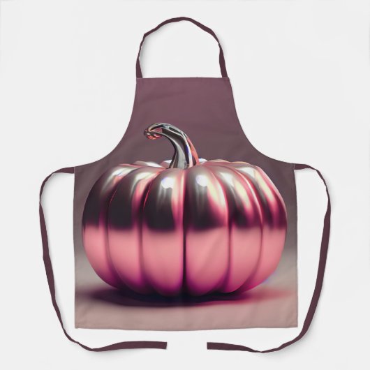光沢のあるピンクカボチャ エプロン (正面)