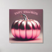 光沢のあるピンクカボチャ キャンバスプリント (正面)