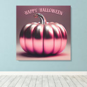 光沢のあるピンクカボチャ キャンバスプリント (インサイチュ (ウッドフロア))