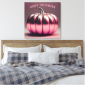 光沢のあるピンクカボチャ キャンバスプリント (インサイチュ (寝室))