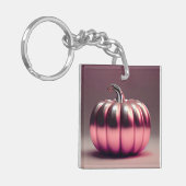光沢のあるピンクカボチャ キーホルダー (正面左)
