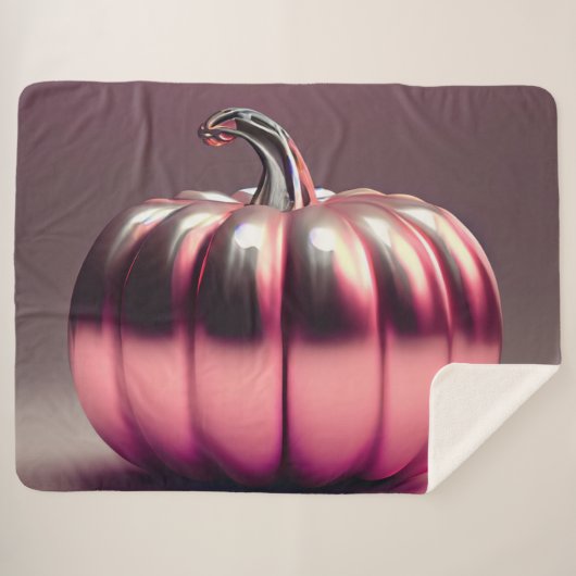 光沢のあるピンクカボチャ シェルパブランケット (正面(横))