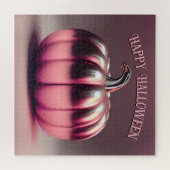 光沢のあるピンクカボチャ ジグソーパズル (横)