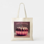 光沢のあるピンクカボチャ トートバッグ (裏面)