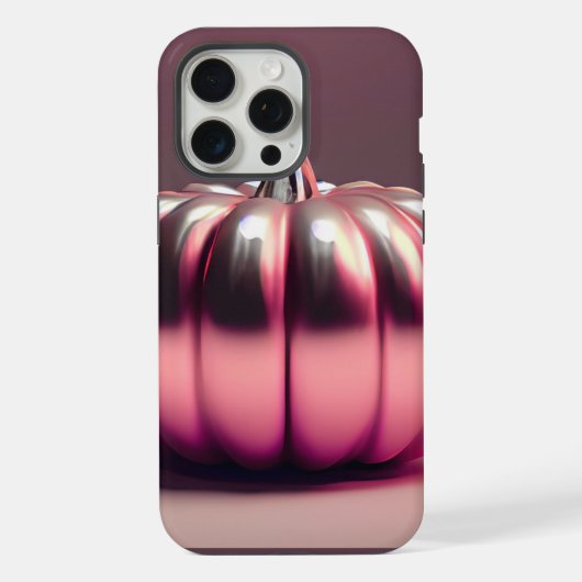光沢のあるピンクカボチャ iPhoneケース (裏面)