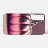 光沢のあるピンクカボチャ SAMSUNG GALAXYケース (裏面横)