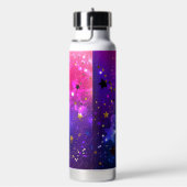 光沢のあるピンク色の背景 ウォーターボトル (右面)