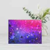 光沢のあるピンク色の背景 エンクロージャーカード (スタンド正面)