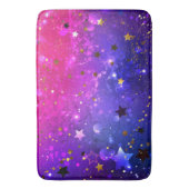 光沢のあるピンク色の背景 バスマット (正面縦)