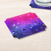 光沢のあるピンク色の背景 ペーパーコースター (アングル)