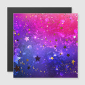 光沢のあるピンク色の背景 マグネット招待状 (正面/裏面)