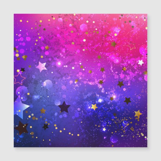 光沢のあるピンク色の背景 マグネット招待状 (正面)