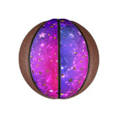 光沢のあるピンク色の背景 ミニバスケットボール (縦)