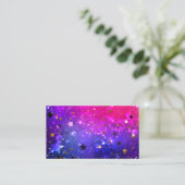 光沢のあるピンク色の背景 名刺 (スタンド正面)