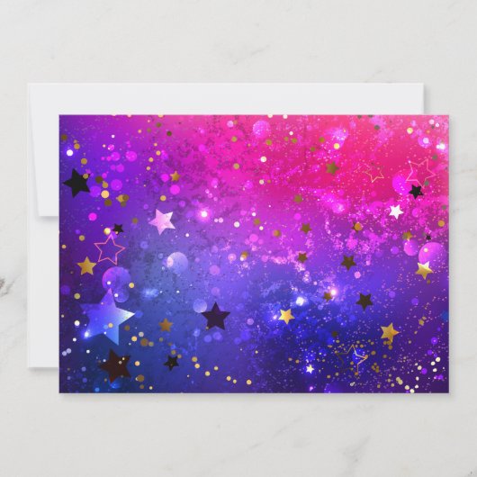 光沢のあるピンク色の背景 招待状 (正面)