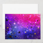 光沢のあるピンク色の背景 招待状 (正面/裏面)