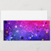 光沢のあるピンク色の背景 案内状 (正面/裏面)