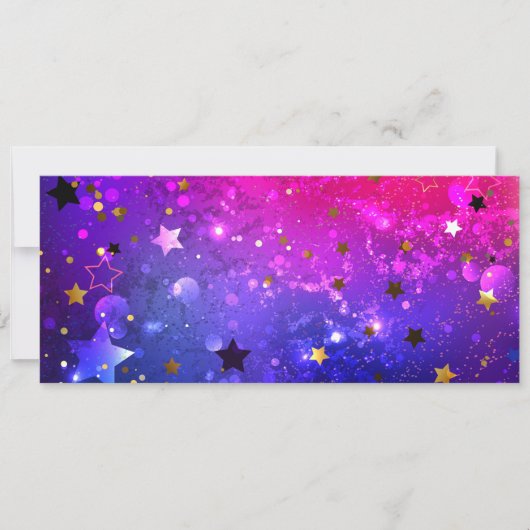 光沢のあるピンク色の背景 案内状 (正面)