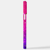 光沢のあるピンク色の背景 iPhoneケース (右側面)