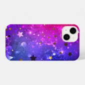 光沢のあるピンク色の背景 iPhoneケース (裏面横)