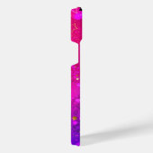 光沢のあるピンク色の背景 iPhoneケース (右側面)