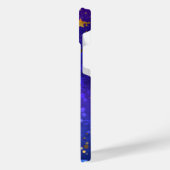 光沢のあるピンク色の背景 iPhoneケース (左側面)