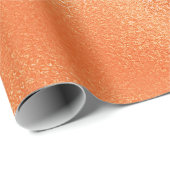 光沢のあるピーチオレンジ色のガラスの氷釉 ラッピングペーパー (ロールコーナー)