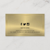 光沢のあるフェイク金ゴールドメタリックな外観の背景 名刺 (裏面)