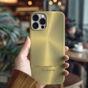 光沢のあるフェイク金ゴールド iPhone 16 PROケース