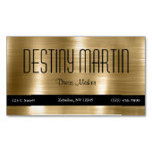 光沢のあるフェイク金属金ゴールドブラック連絡バー マグネット名刺 (正面)