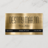 光沢のあるフェイク金属金ゴールドブラック連絡バー 名刺 (正面)