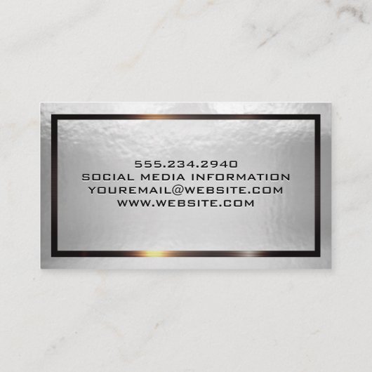 光沢のあるフォイルテクスチャ |メタリック縁ど 名刺 (裏面)