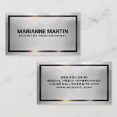 光沢のあるフォイルテクスチャ |メタリック縁ど 名刺 (正面/裏面)