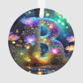 光沢のあるフローラ文字B オーナメント (裏面)