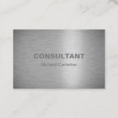 光沢のあるブラシ仕上げメタル効果プロフェッショナル 名刺 (正面)