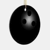 光沢のあるブラックボーリングボールボウリングをする人、 クリケットの投手ノベルティクリスマス セラミックオーナメント (右)