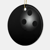 光沢のあるブラックボーリングボールボウリングをする人、 クリケットの投手ノベルティクリスマス セラミックオーナメント (左)