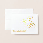 光沢のあるブーケカード 箔カード (封筒付き正面)