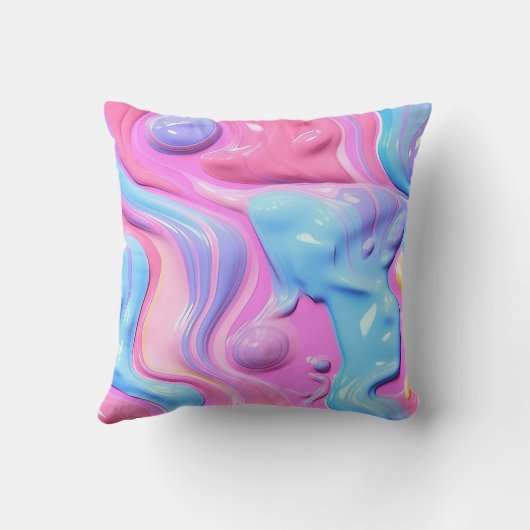 光沢のあるプラスチック気泡抽象芸術 クッション (裏面)