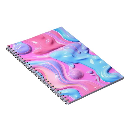 光沢のあるプラスチック気泡抽象芸術 ノートブック (右側)