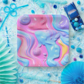 光沢のあるプラスチック気泡抽象芸術 ペーパープレート (パーティー)