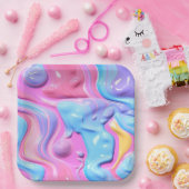 光沢のあるプラスチック気泡抽象芸術 ペーパープレート (パーティー)