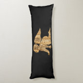 光沢のあるベビーエンジェルウィングスブラック金ゴールド天使 ボディピロー (裏面 (縦))