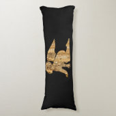 光沢のあるベビーエンジェルウィングスブラック金ゴールド天使 ボディピロー (正面縦)