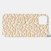 光沢のあるベージュのiPhoneケース テクスチャードレリーフ Case-Mate iPhoneケース (裏面 (横))