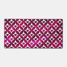 光沢のあるホットピンクバレンタインラブハート デスクマット