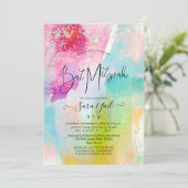 光沢のあるホログラフィックグリッター ミツバの招待状 招待状 (スタンド正面)
