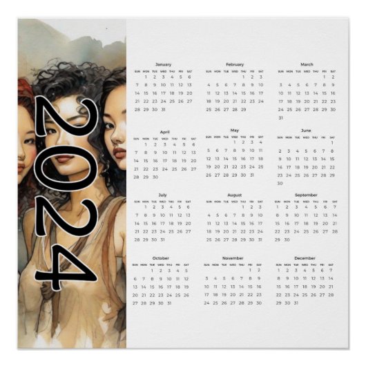 光沢のあるポスター女性コレクション ポスター (正面)