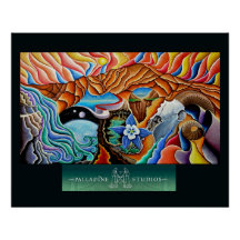 光沢のあるポスター「テキーラ・サンセット」