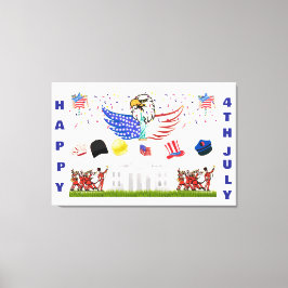 光沢のあるポスター – 7月4日 キャンバスプリント